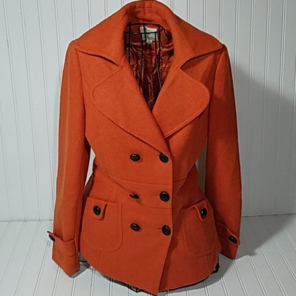 Forever 21 Jackets & Blazers - Forever 21 Wool Blend Coat Orange Size Large